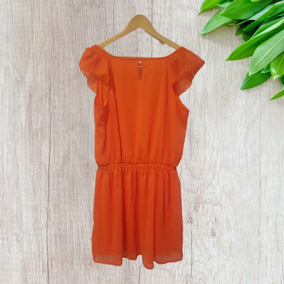 Olive + Oak Fun Chiffon Mini Dress size Large - Picture 3 of 5